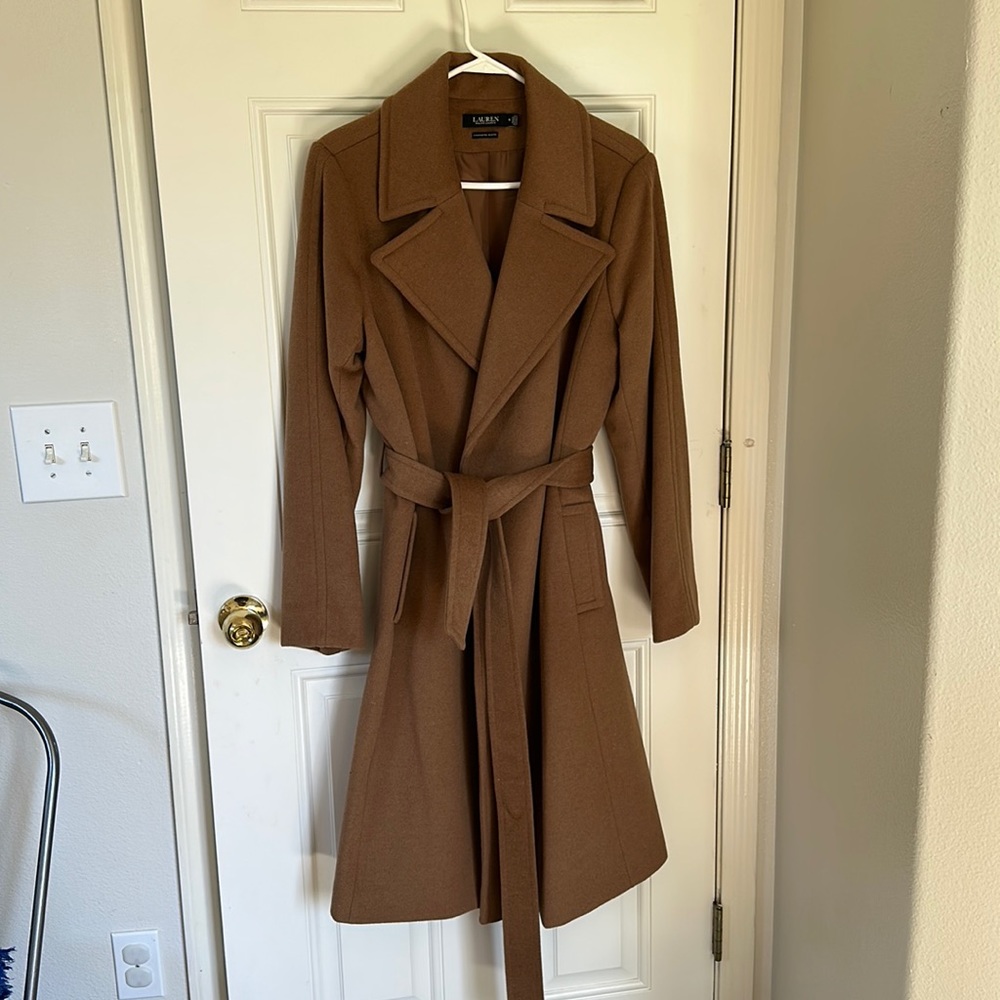 LAUREN RALPH LAUREN Wool CASHMERE Wrap Coat